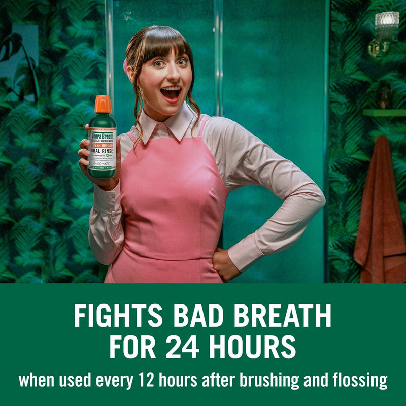 TheraBreath Fresh Breath Oral Rinse Rainforest Mint - 33.8 fl oz