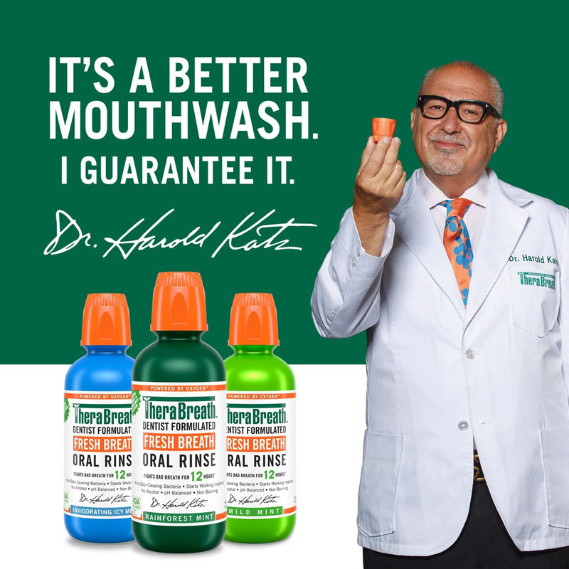 TheraBreath Fresh Breath Oral Rinse Rainforest Mint - 33.8 fl oz