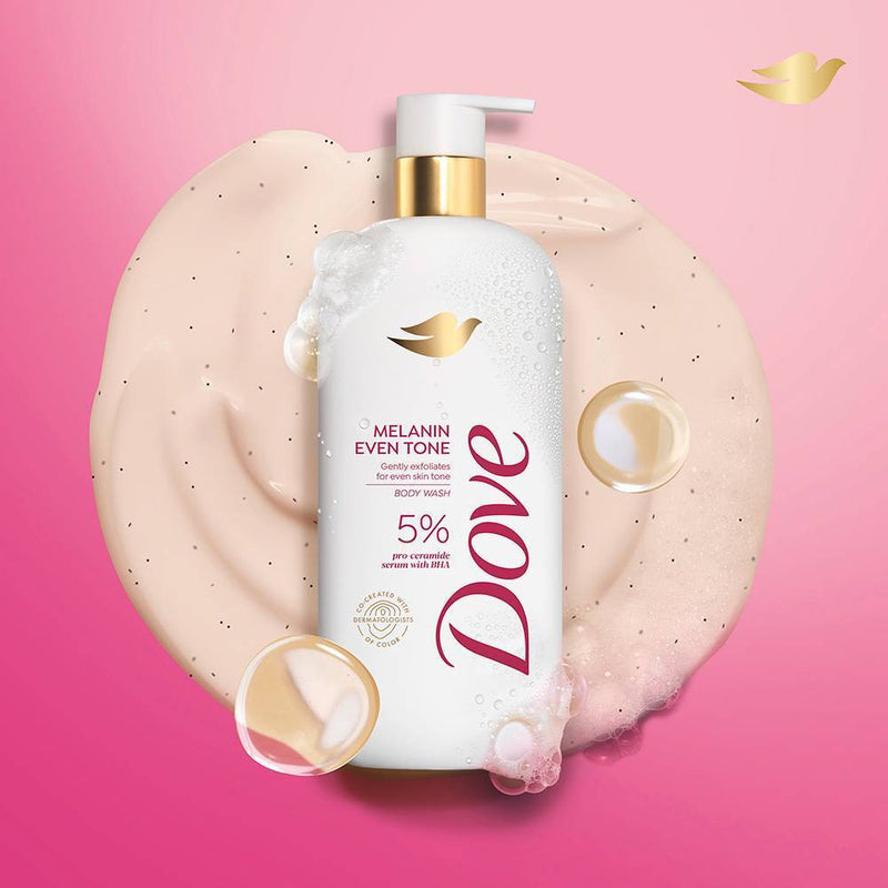 Dove Serum Body Wash - 5% Pro-Ceramide Serum with BHA - Melanin Even Tone - 18.5 fl oz