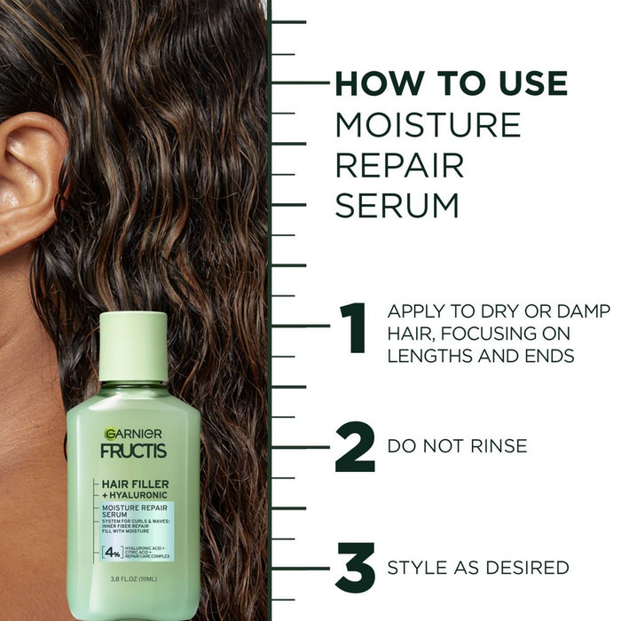 Garnier Fructis Hair Filler Moisture Repair Hair Serum for Curly Hair - 3.75 fl oz