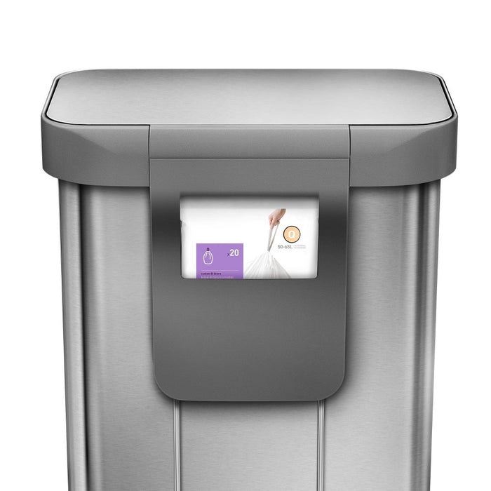 simplehuman 55L Rectangular Kitchen Step Trash Can with Liner Pocket Stainless Steel (LOCAL PICKUP ONLY)