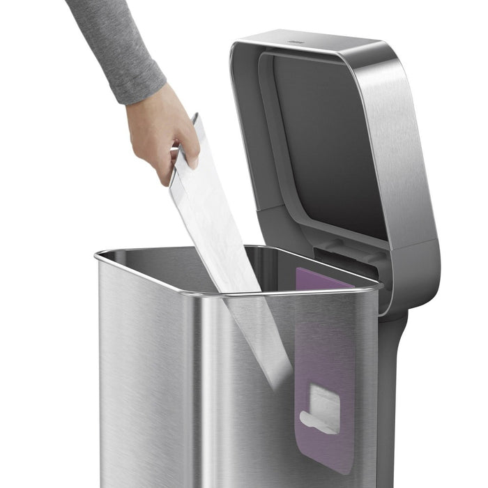 simplehuman 55L Rectangular Kitchen Step Trash Can with Liner Pocket Stainless Steel (LOCAL PICKUP ONLY)