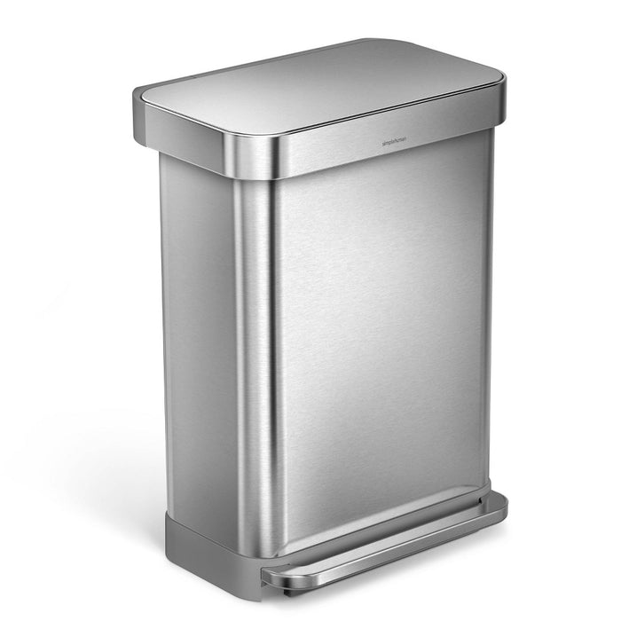 simplehuman 55L Rectangular Kitchen Step Trash Can with Liner Pocket Stainless Steel (LOCAL PICKUP ONLY)