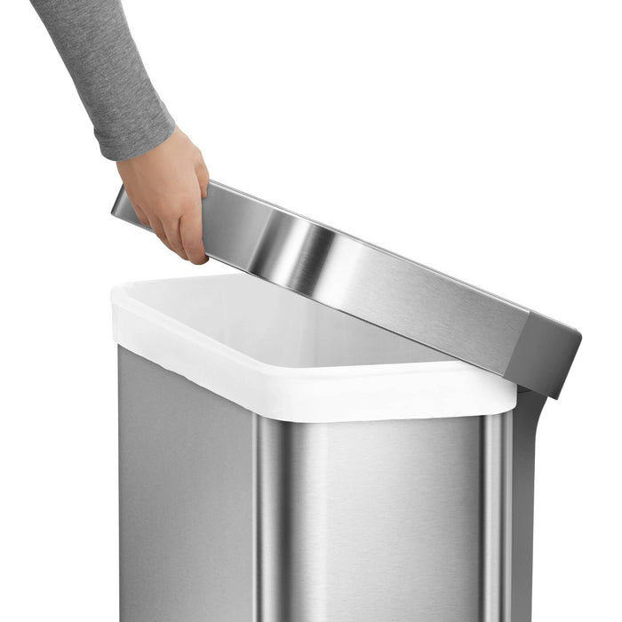 simplehuman 55L Rectangular Kitchen Step Trash Can with Liner Pocket Stainless Steel (LOCAL PICKUP ONLY)