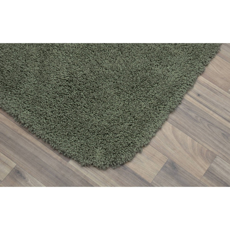24"x40" Serendipity Solid Shaggy Washable Nylon Bath Rug Deep Fern - Garland