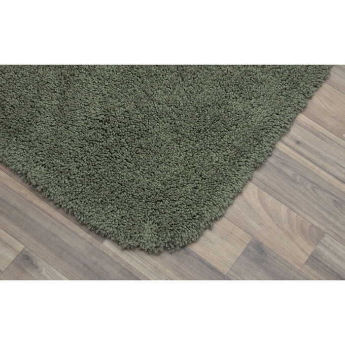 24"x40" Serendipity Solid Shaggy Washable Nylon Bath Rug Deep Fern - Garland
