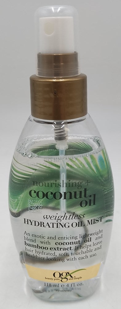 OGX Nourishing Coconut Oil Weightless Hydrating Oil Mist Lightweight Leave-In Hair Treatment - 4.0 fl oz