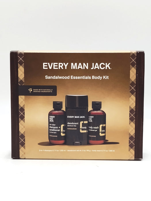 Every Man Jack Men's Sandalwood Essentials Body Kit