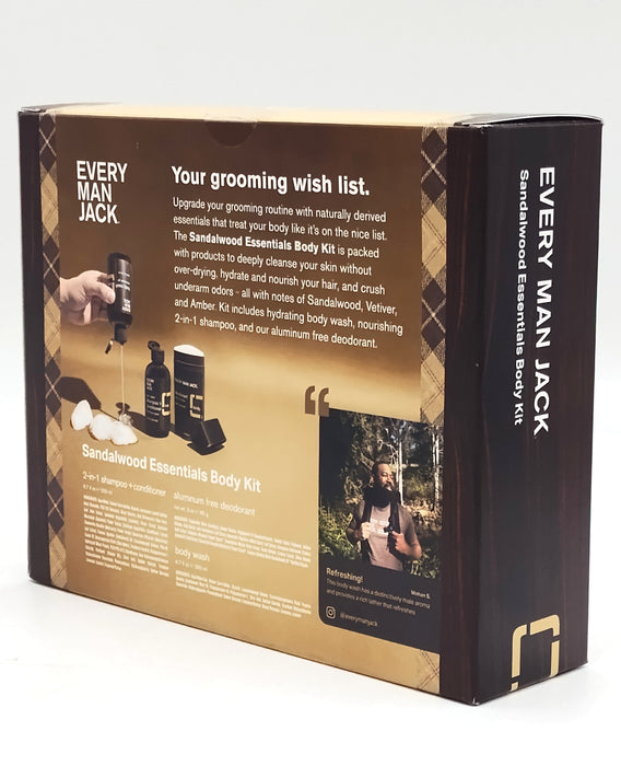 Every Man Jack Men's Sandalwood Essentials Body Kit