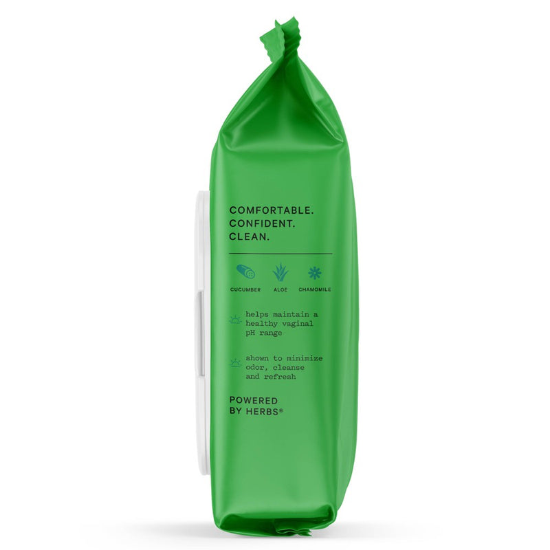 The Honey Pot Company, Cucumber Aloe Feminine Cleansing Wipes, Intimate Parts, Body or Face - 30ct
