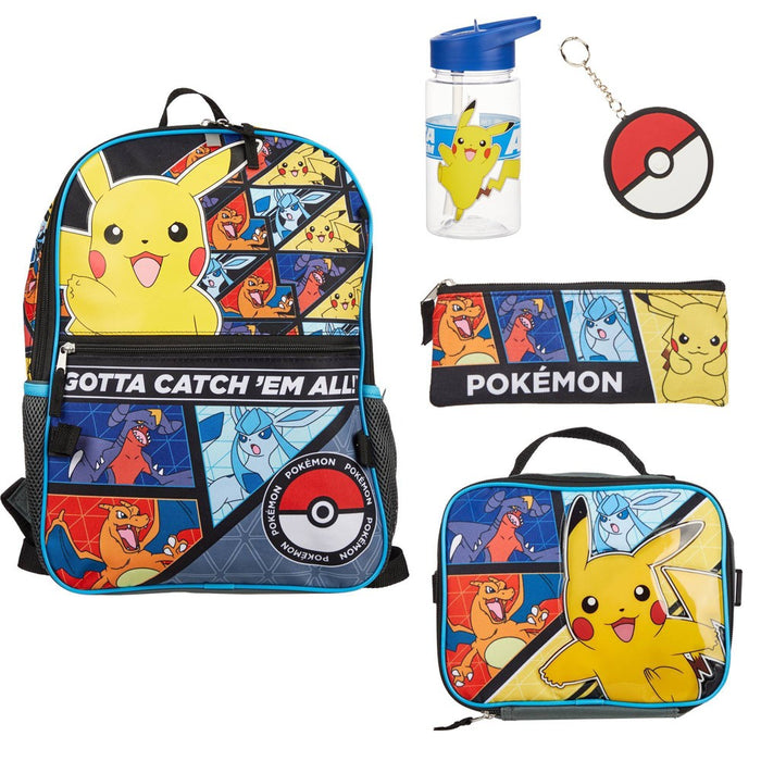 Pokemon Kids' 5pc 16" Backpack Set with Lunch Bag