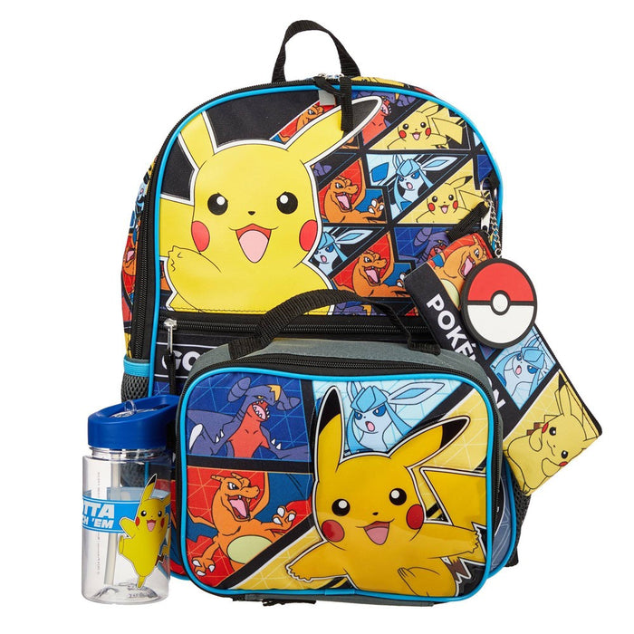 Pokemon Kids' 5pc 16" Backpack Set with Lunch Bag