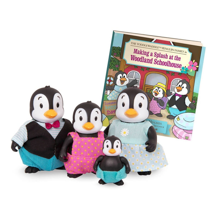 Li'l Woodzeez Miniature Animal Figurine Set - The Toddlewaddle Penguin Family