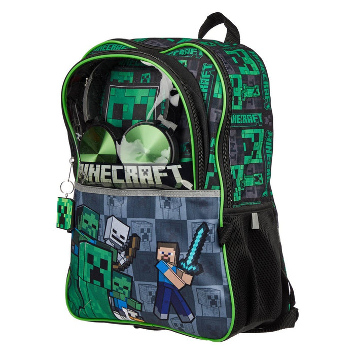 Minecraft Kids' 5pc 16" Backpack Set with Headphones and Lunch Bag