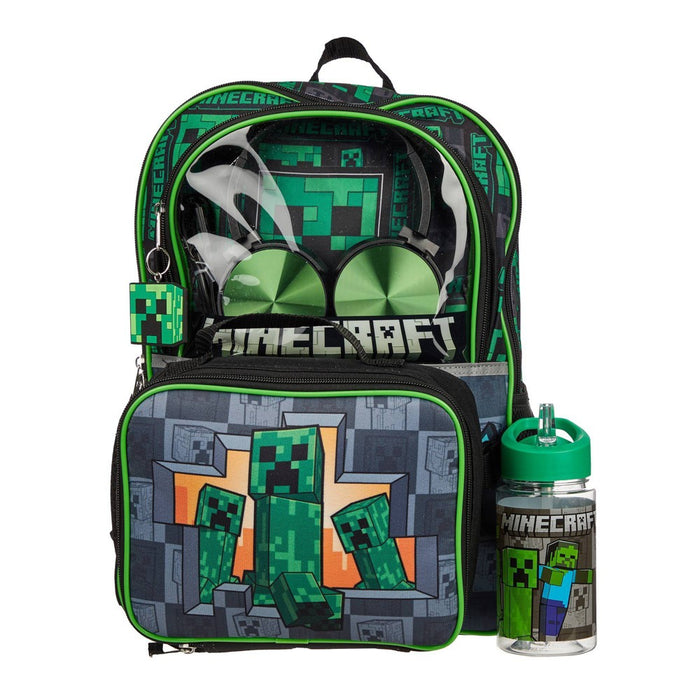 Minecraft Kids' 5pc 16" Backpack Set with Headphones and Lunch Bag