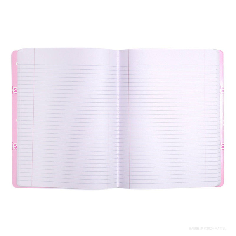 Yoobi Composition Book 7.5"x9.75" College Ruled with Pen Barbie B Logo
