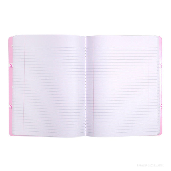 Yoobi Composition Book 7.5"x9.75" College Ruled with Pen Barbie B Logo