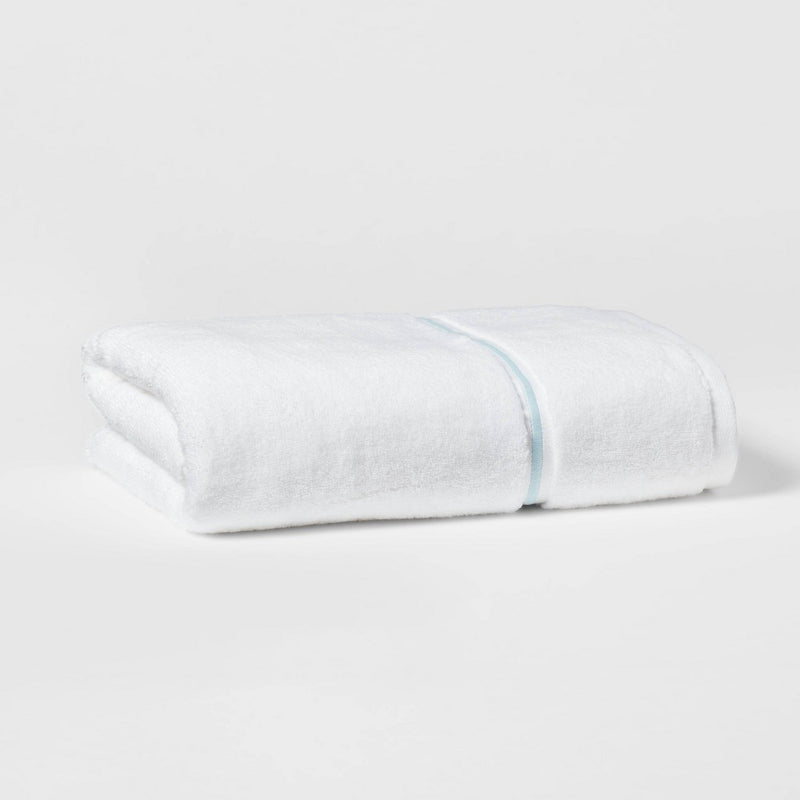 Spa Plush Bath Towel Light Blue Embroidered - Threshold