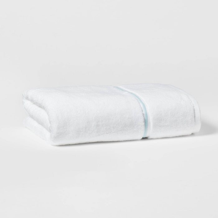 Spa Plush Bath Towel Light Blue Embroidered - Threshold