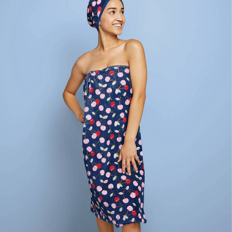 Bath Body Wrap Cherries Navy - Room Essentials