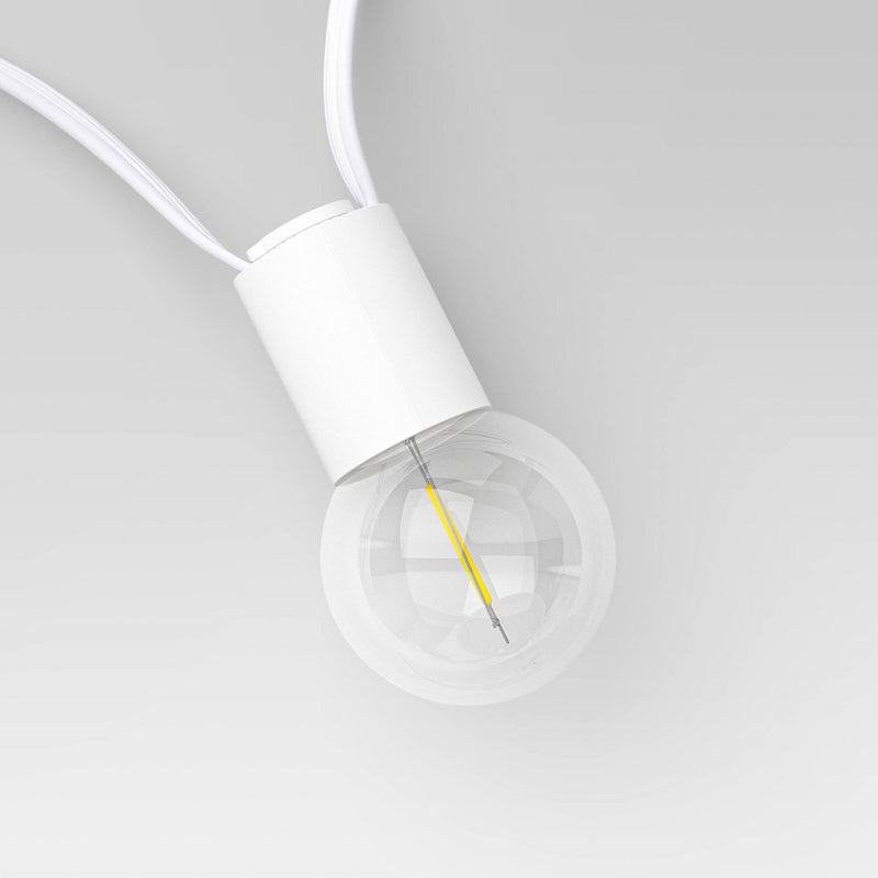 10ct LED Solar Ivory Collared Outdoor Orb and Globe String Lights Clear Bulbs with White Wire - Threshold