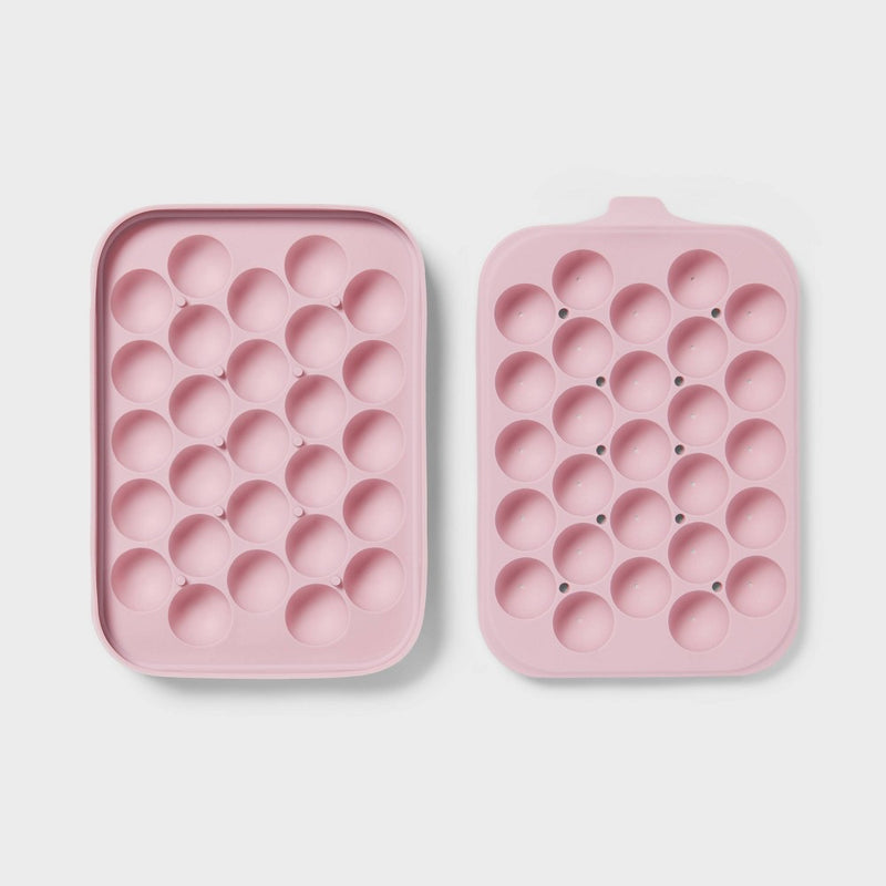 Silicone Sphere Ice Tray with Lid Pink - Room Essentials