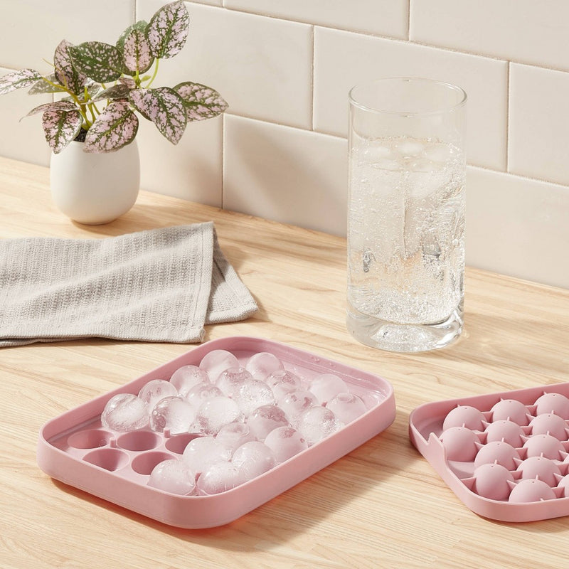 Silicone Sphere Ice Tray with Lid Pink - Room Essentials