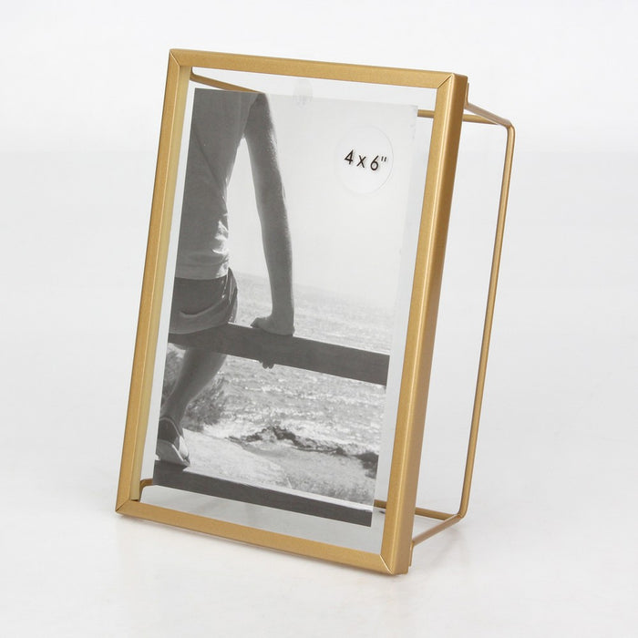 4" x 6" Frame with Symmetrical Wire Back Brass - Threshold