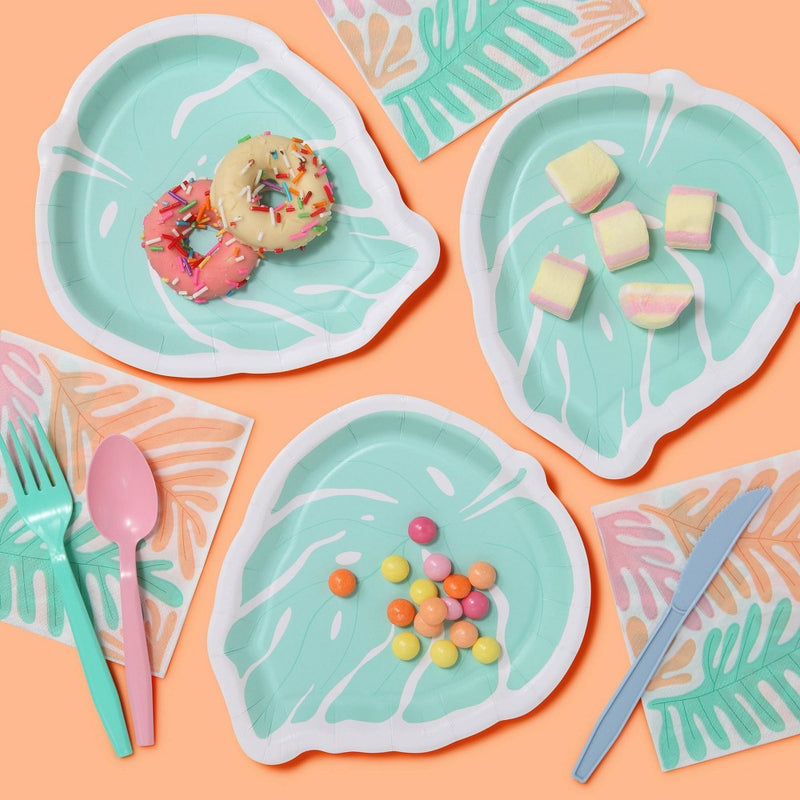 8ct Leaf Shaped Snack Plates