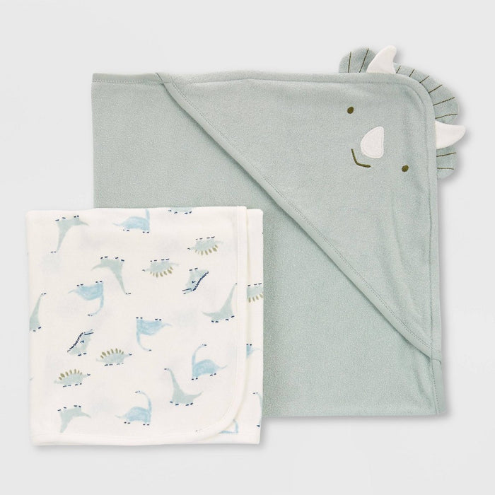Carter's Just One You Baby Boys' Dino Hooded Bath Towel - Sage Green