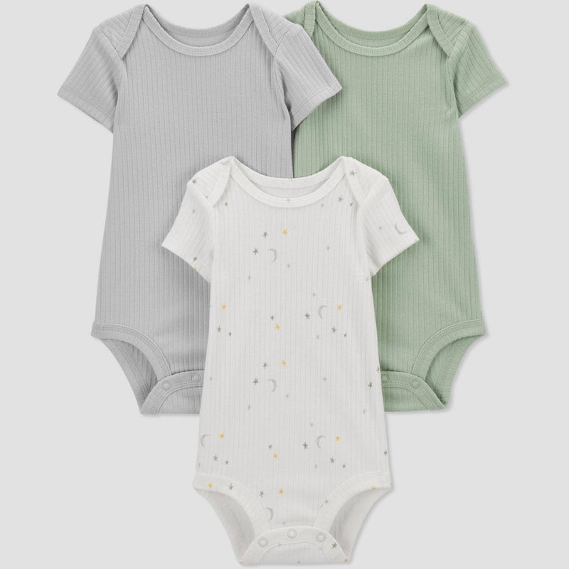 Carter's Just One You Baby 3pk Bodysuit - Green/White Newborn