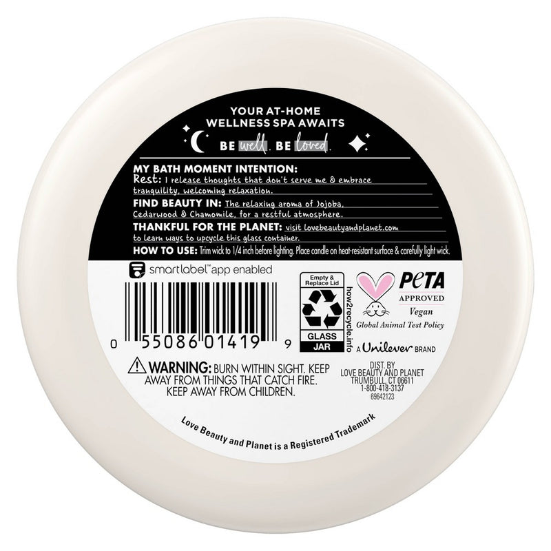 Beloved Love & Rest Jojoba, Cedarwood & Chamomile 3-Wick Vegan Candle - 15oz