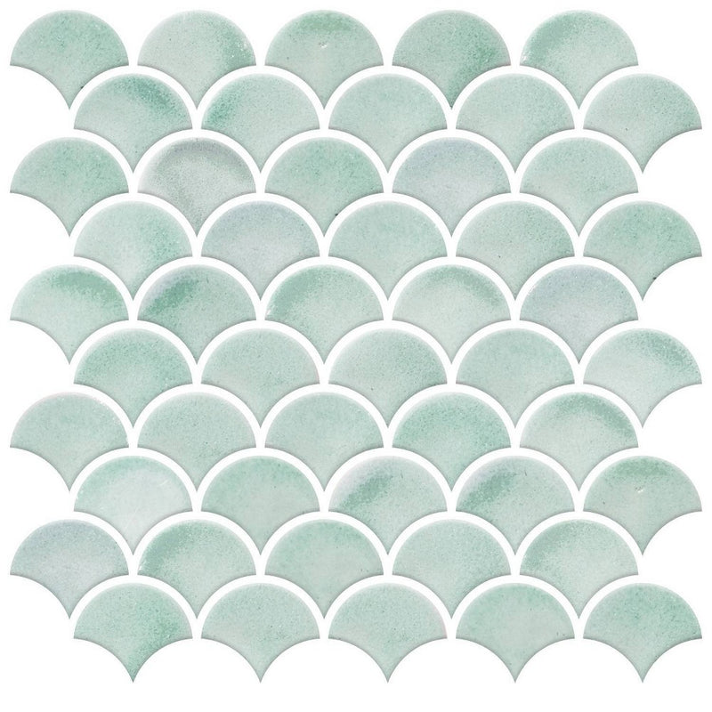 RoomMates Scallop Peel and Stick Backsplash Aqua