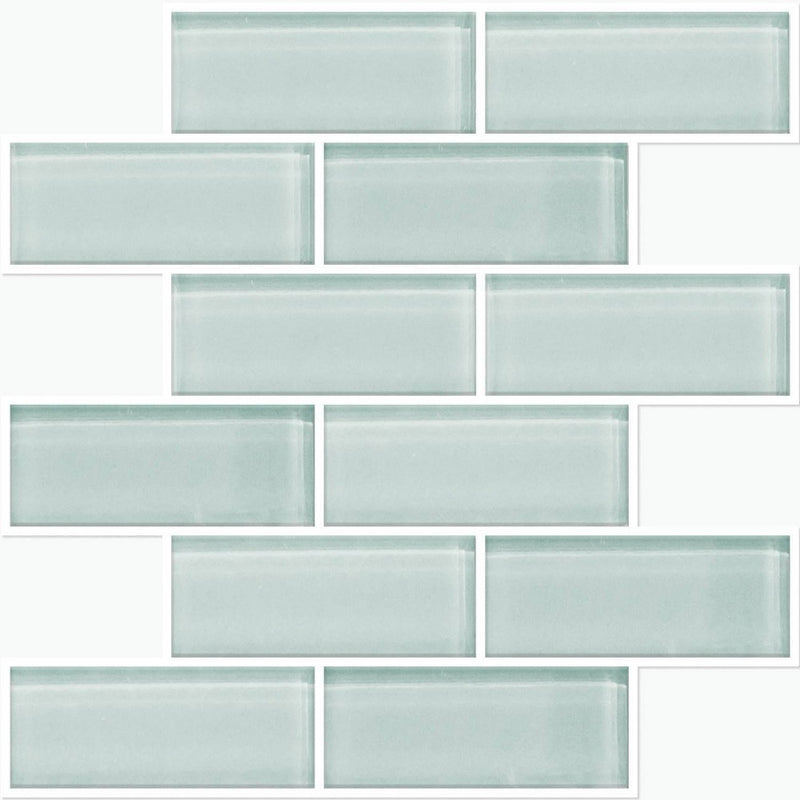 RoomMates Aqua Seaglass Subway Peel & Stick Tile
