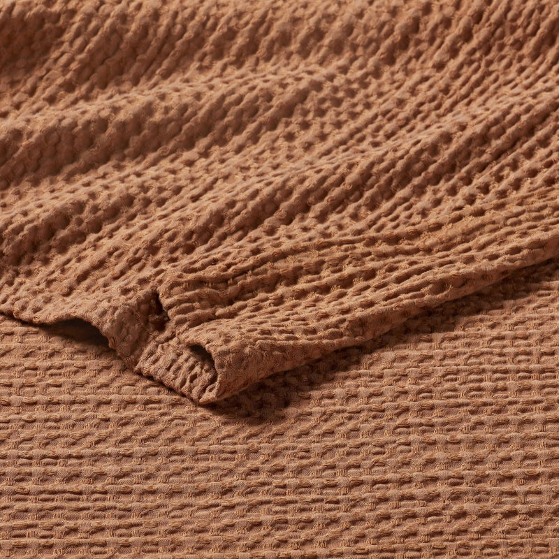 Full/Queen TENCEL Lyocell Waffle Bed Blanket Brown - Threshold