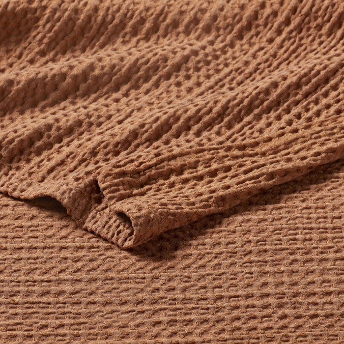 Full/Queen TENCEL Lyocell Waffle Bed Blanket Brown - Threshold