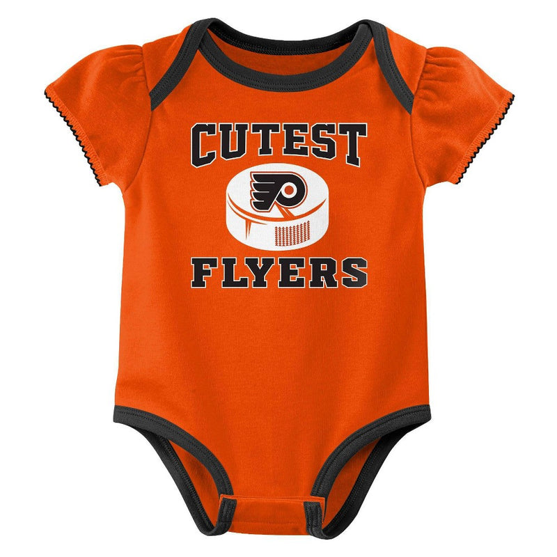 NHL Philadelphia Flyers Infant Girls' 3pk Bodysuit - 6-9M