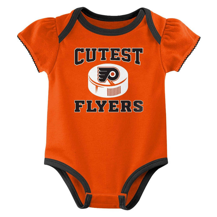 NHL Philadelphia Flyers Infant Girls' 3pk Bodysuit - 6-9M