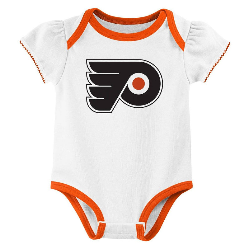 NHL Philadelphia Flyers Infant Girls' 3pk Bodysuit - 3-6M