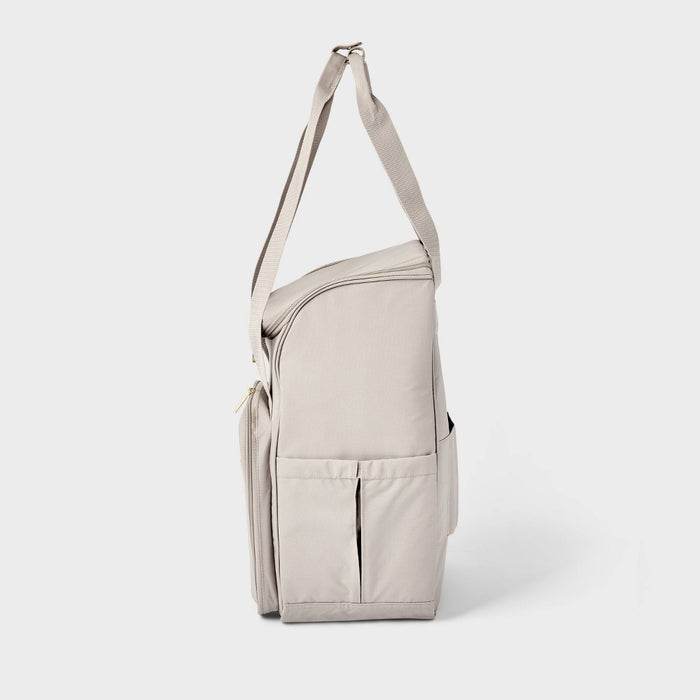 Pet Travel Gear Bag with Bowls Taupe - Open Story