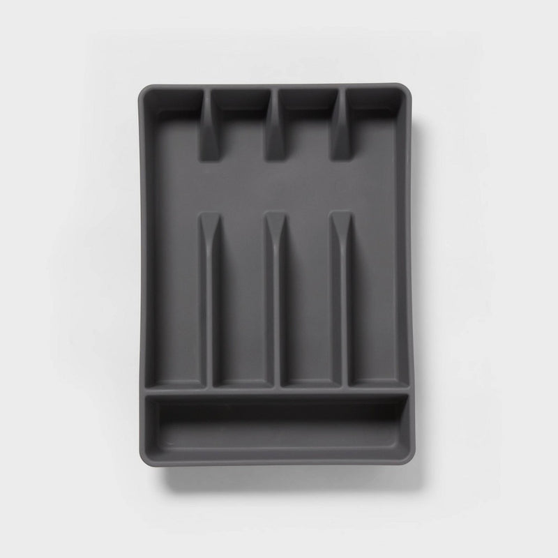 5 Compartment Plastic Plastic Drawer Organizer Gray - Brightroom