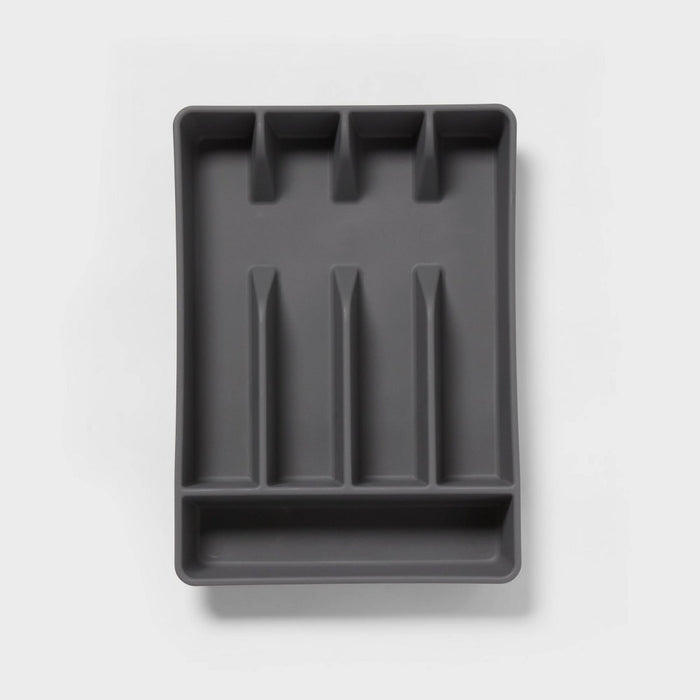 5 Compartment Plastic Plastic Drawer Organizer Gray - Brightroom