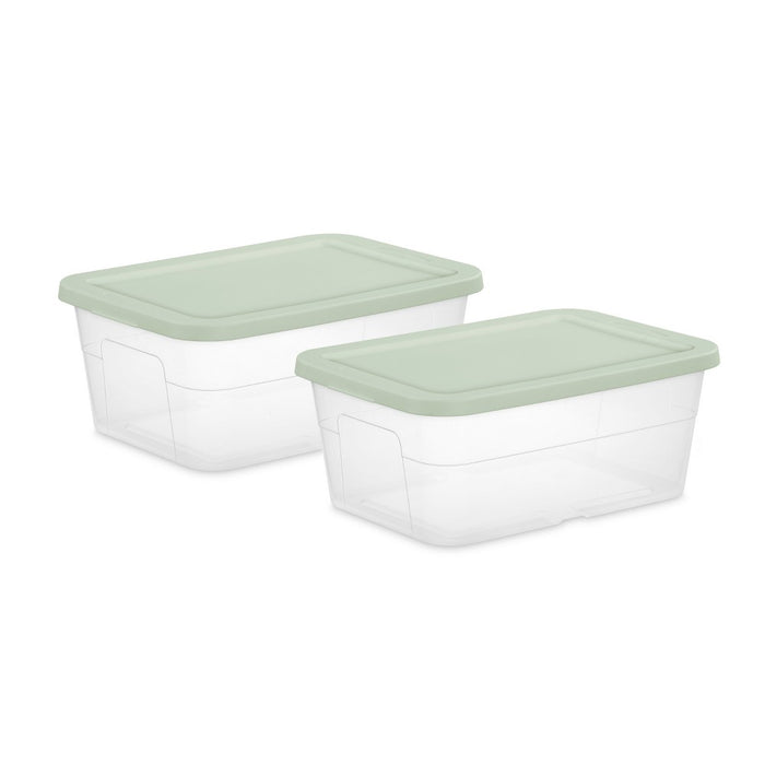 2pk 16qt Storage Boxes Green - Room Essentials