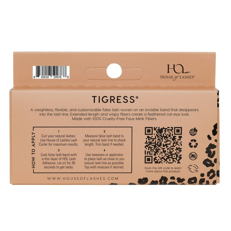 House of Lashes Tigress Full Volume 100% Cruelty-Free Faux Silk Fibers False Eyelashes - 1pr