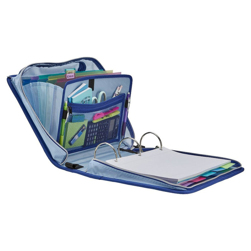 Case-it 3" Printed Nylon Ring Binder with Pockets - RAINBOW BOLTS