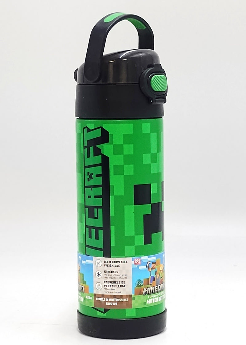 Thermos 16oz Minecraft FUNtainer Water Bottle with Bail Handle Stainless Steel