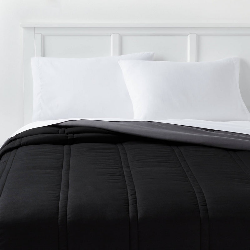 King Lofty Microfiber Comforter Black - Room Essentials