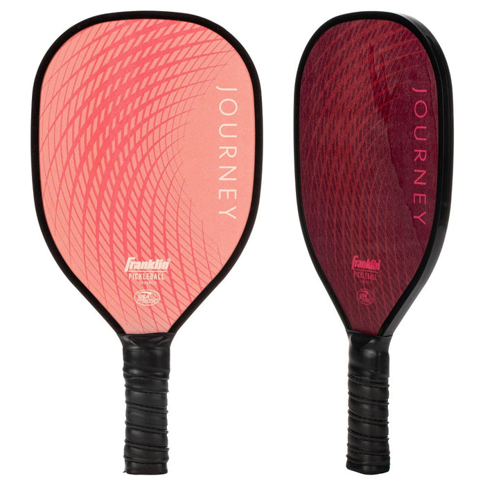 Franklin Sports 2 Player Wood Journey Pickleball Paddle and Ball Pink/Burgandy