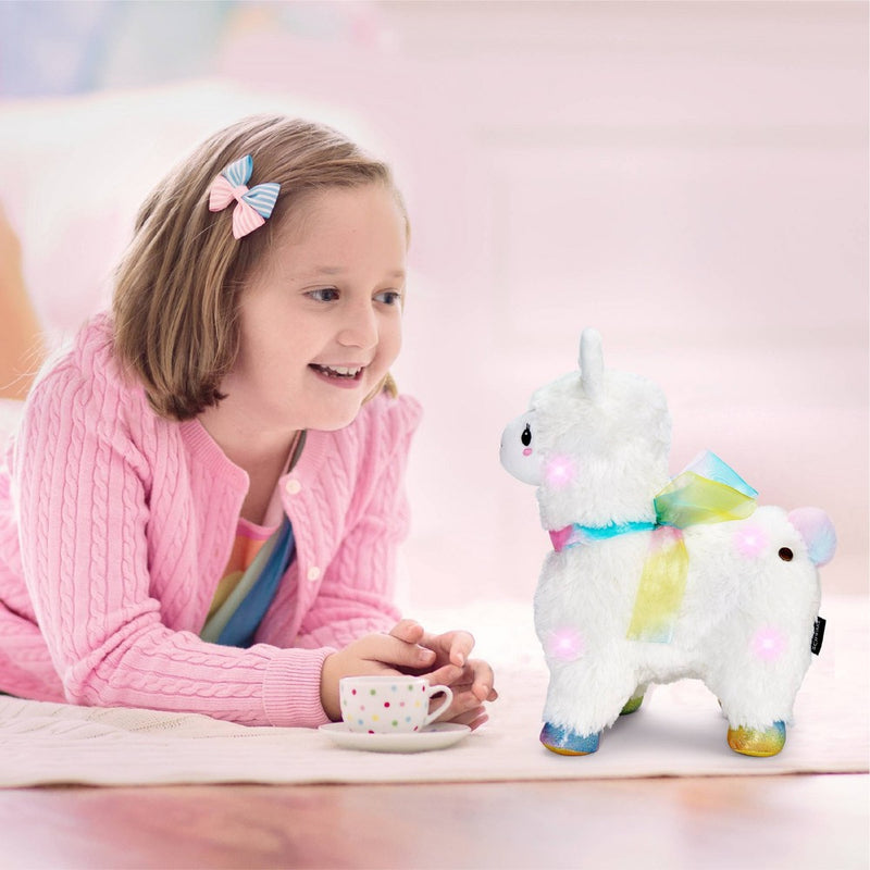 FAO Schwarz 12" LED Cream Alpaca with Sound Toy Plush