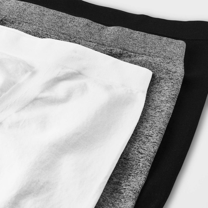 Kids' 3pk Seamless Boxer Shorts - art class Black/Gray/White S